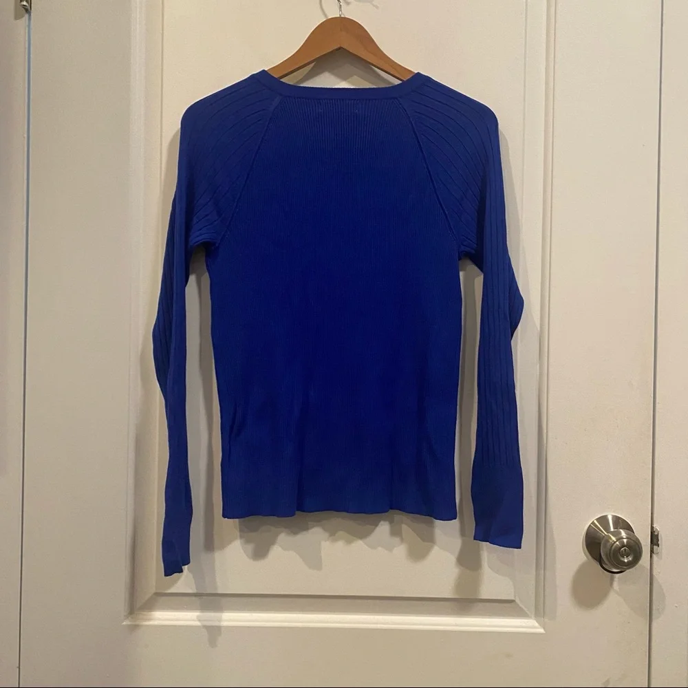 Calvin Klein Jeans Half Zip Long Sleeve Blue Knit - Picture 3 of 3